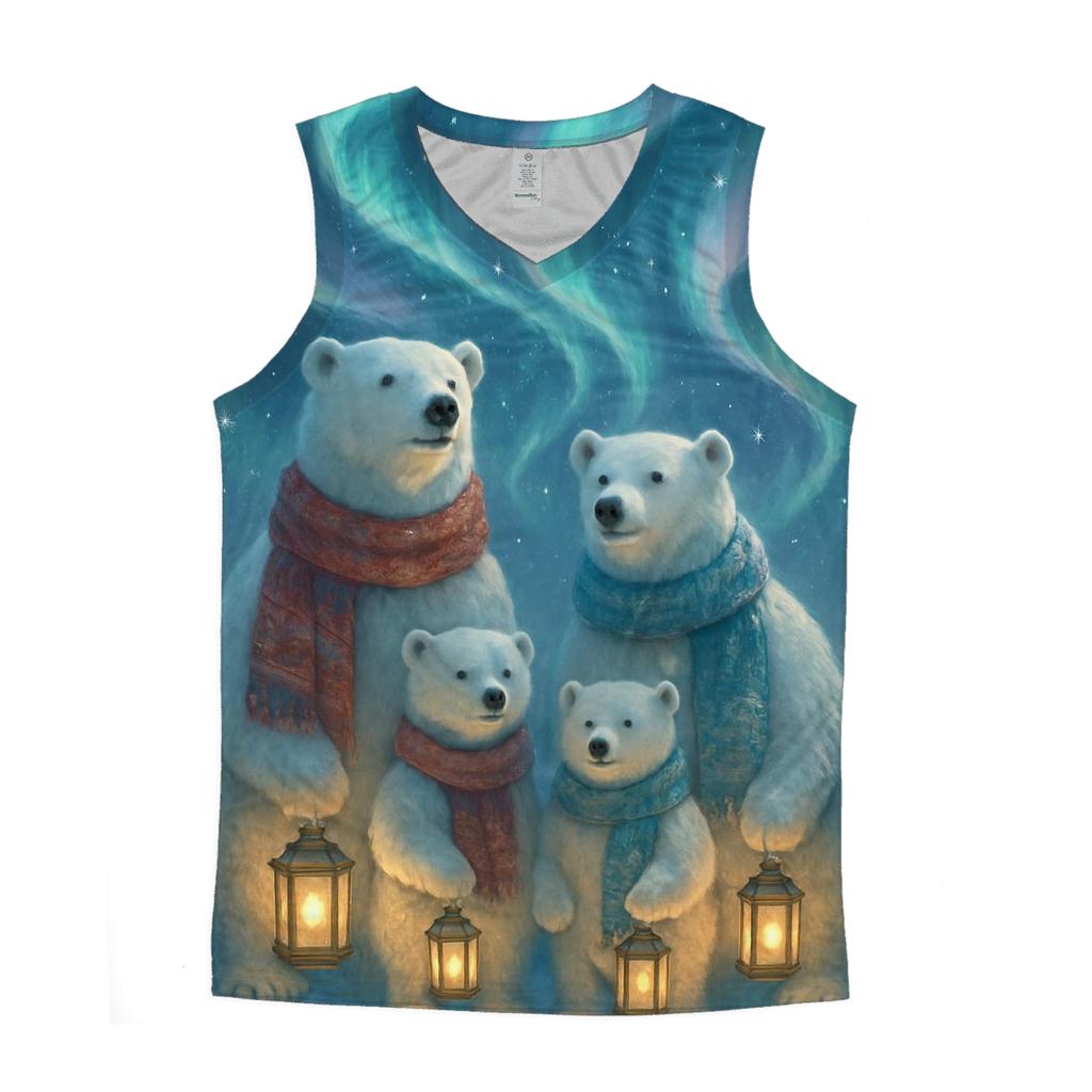 Aurora Polar Bear Carolers graphic print tank tops