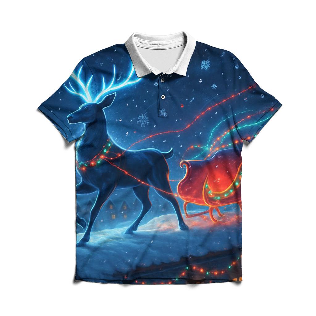 Midnight Reindeer Light Parade classic pique polos