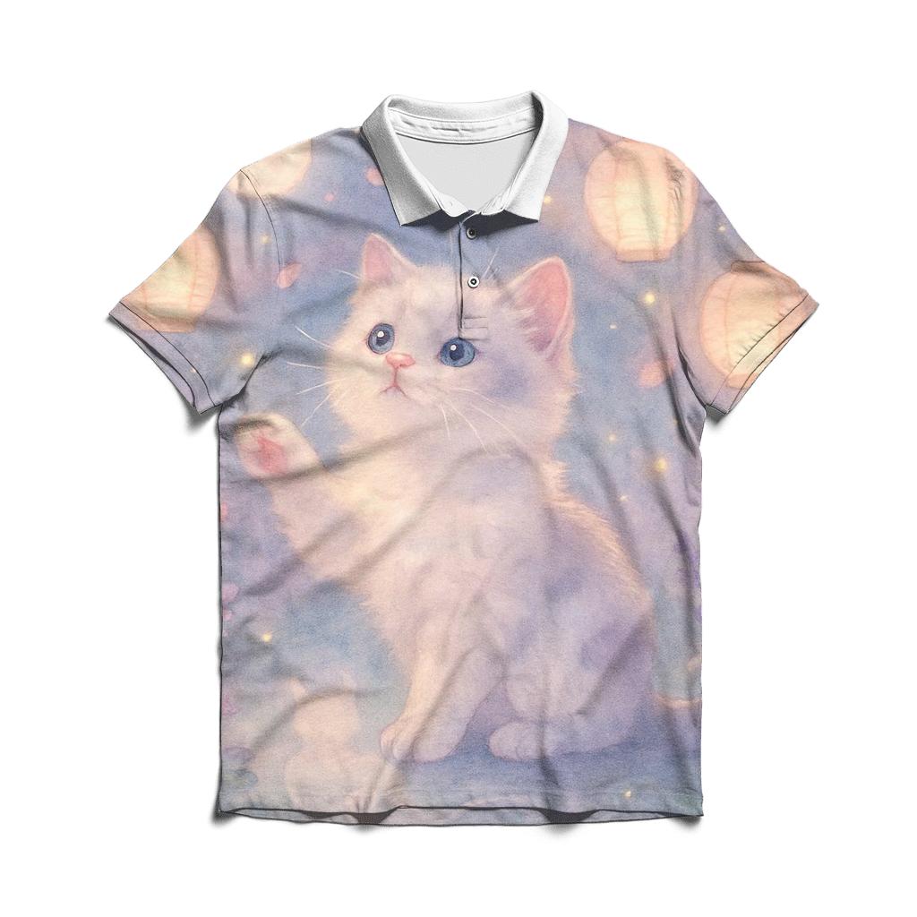 Lantern Garden Dream Cat designer slim fit polos