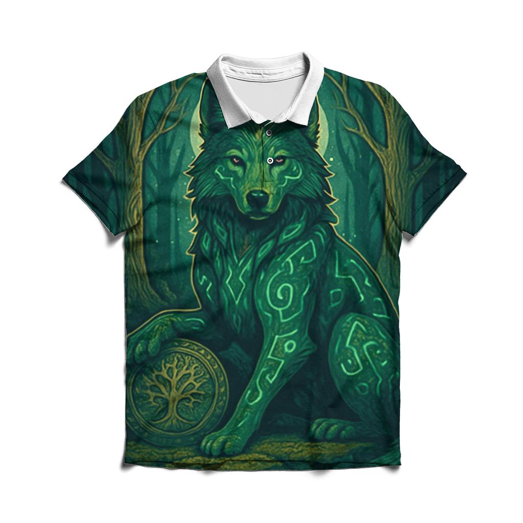 Runes Of The Forest Sentinel stylish collar polo tees