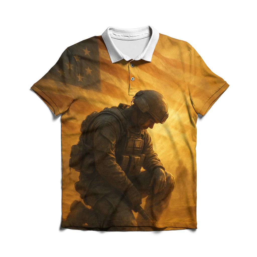 Honor In The Desert Wind embroidered polo tops