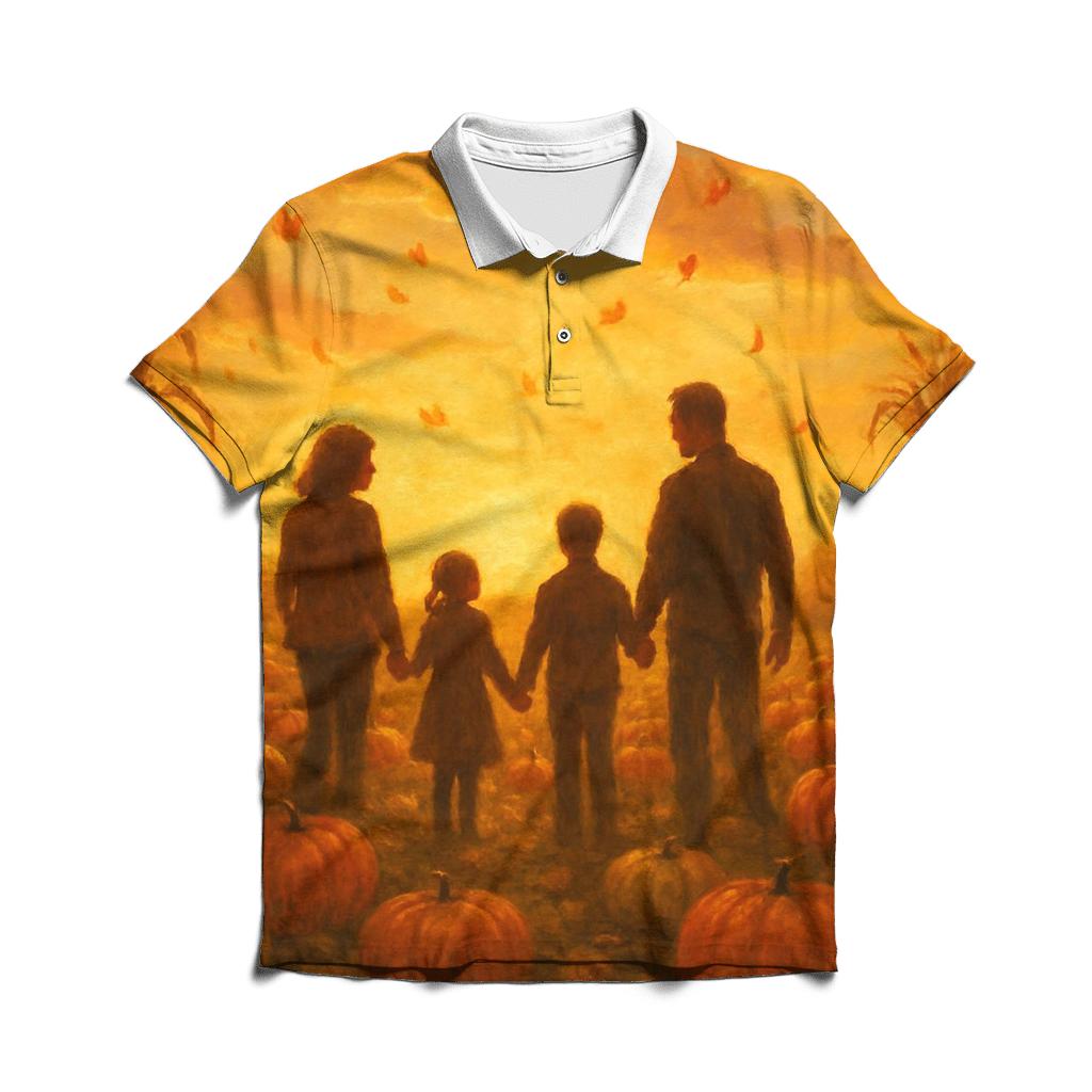 Pumpkin Patch Sunset Gratitude casual sports polo shirts