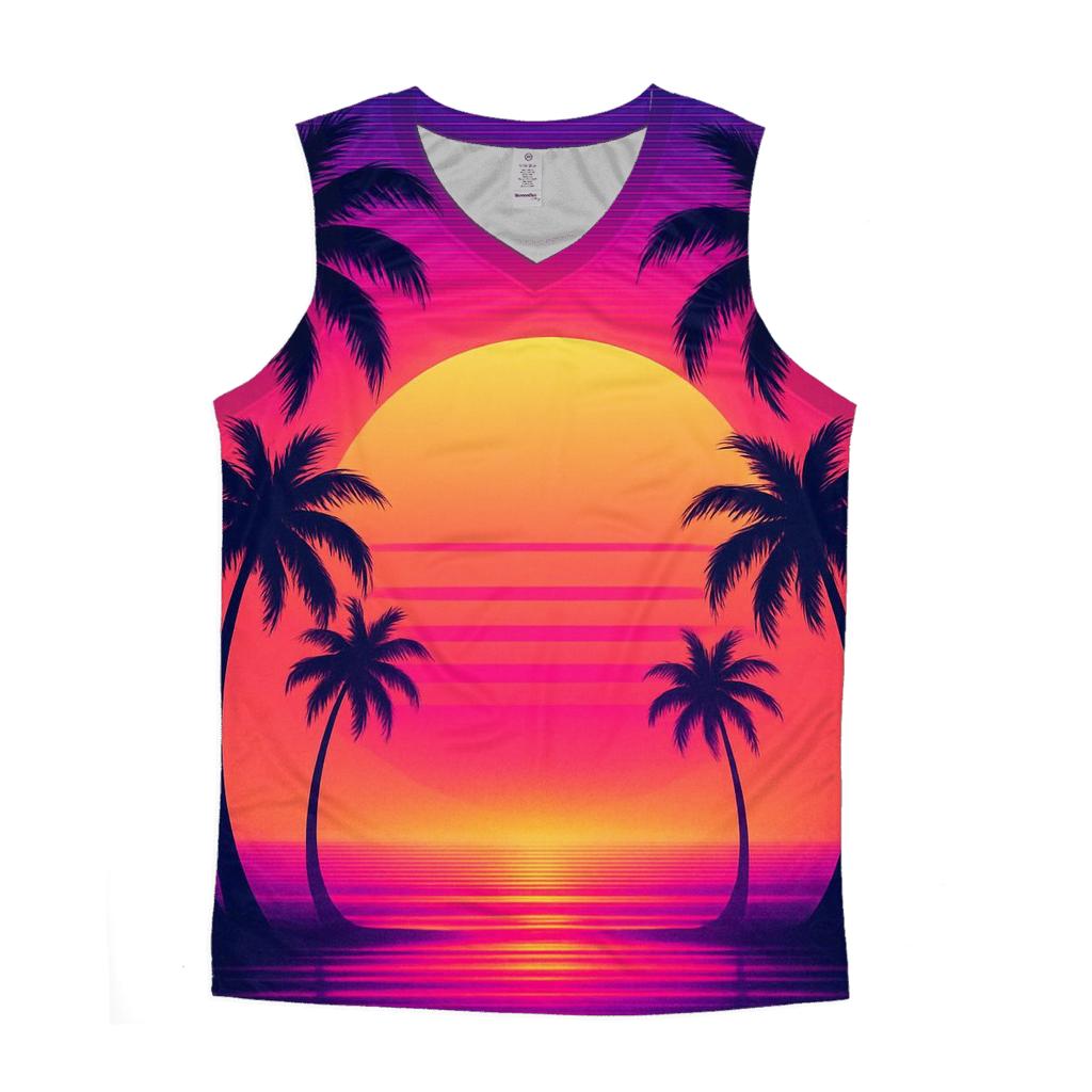 Palm Crescent Radiance sports performance tank tops