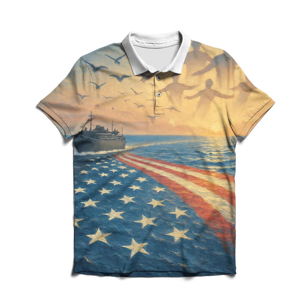 Liberty Wings Over The Ocean Return classic pique polos