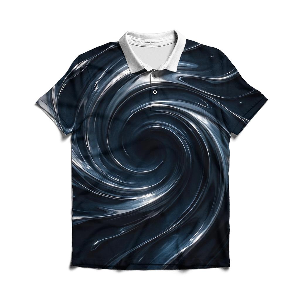 Liquid Chrome Gradient Vortex personalized polo shirts