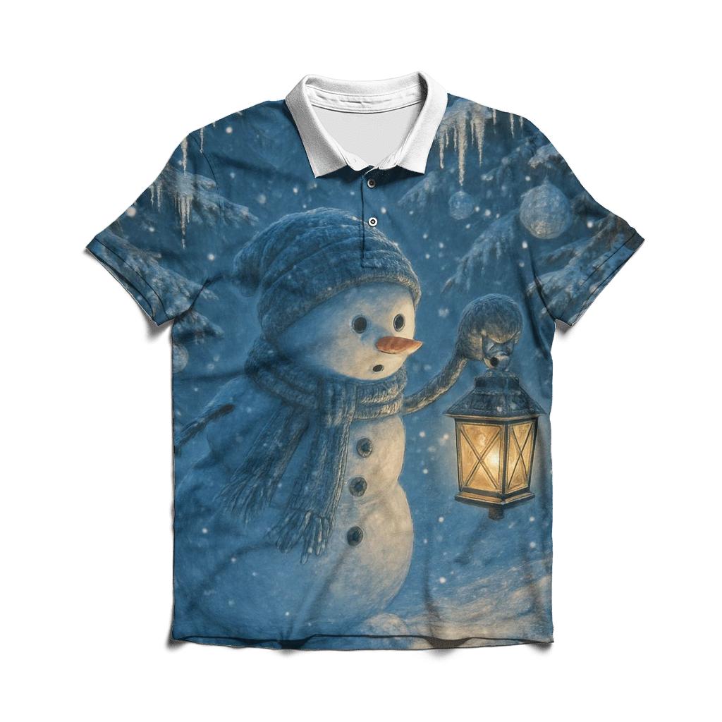 Snowman Lantern Forest Walk branded logo polo shirts