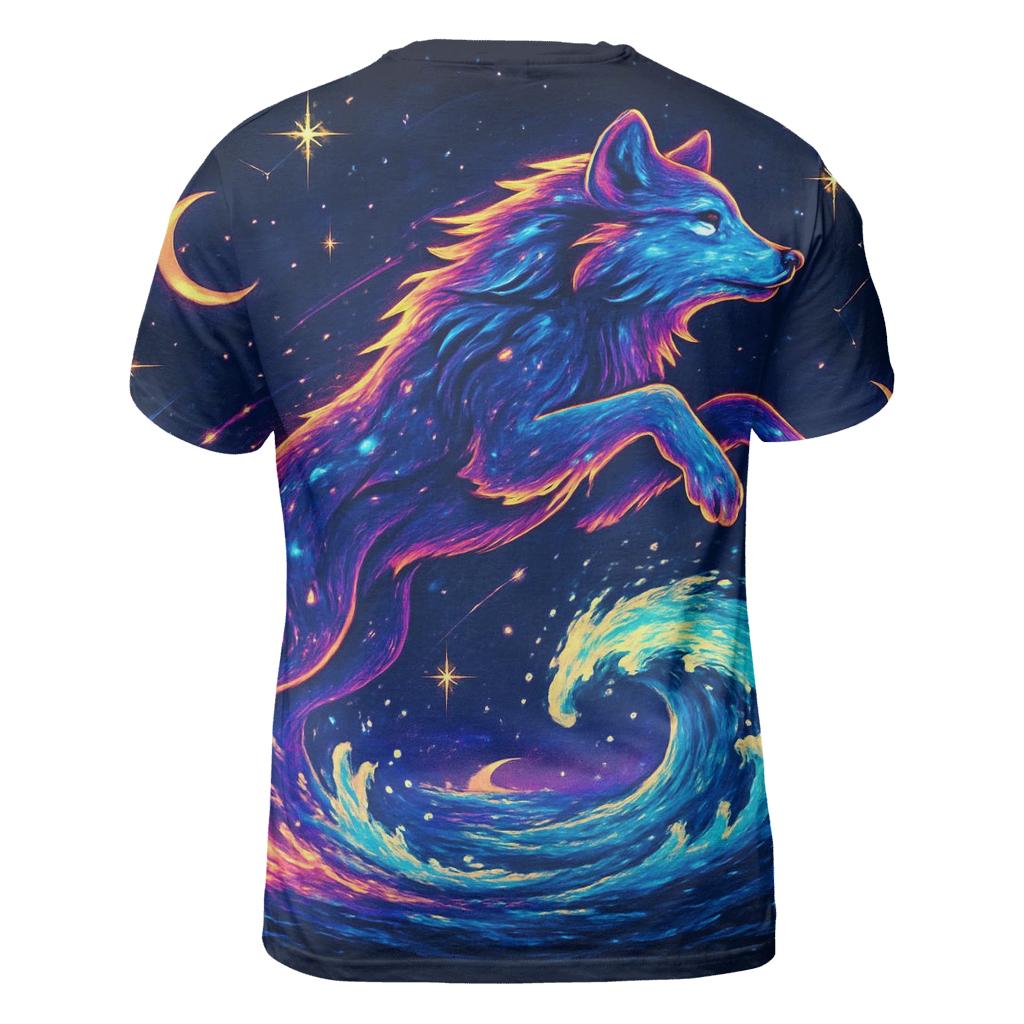 Celestial Tidal Wolf creative print fashion shirts