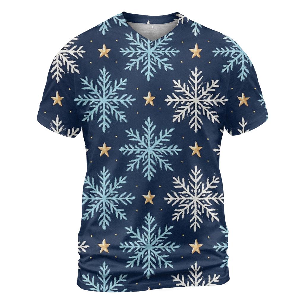 Midnight Snowflake And Star Tessellation trendy printed shirt styles