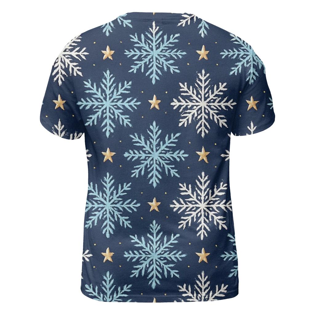 Midnight Snowflake And Star Tessellation trendy printed shirt styles