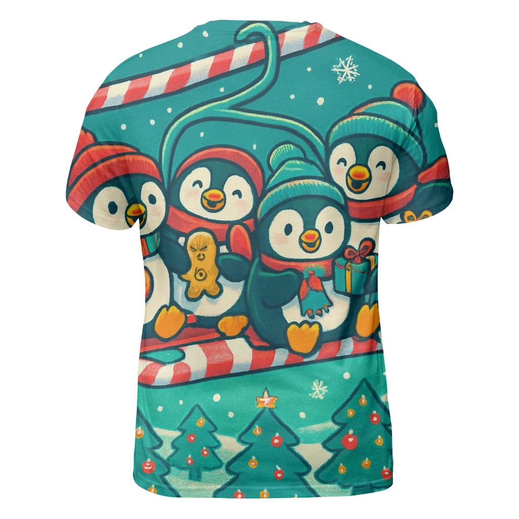 Penguin Ski Lift Party custom all-over print shirts