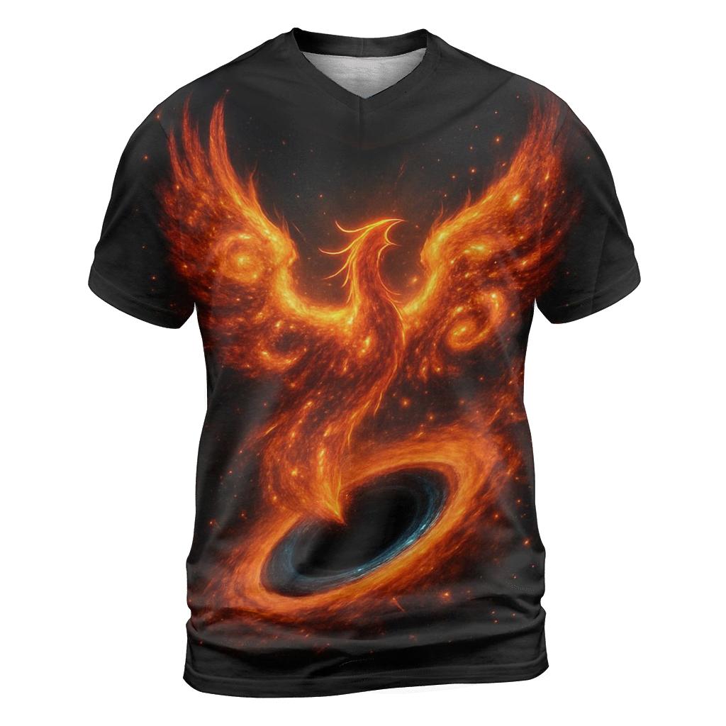 Phoenix Galaxy Reborn From A Black Hole trendy printed shirt styles