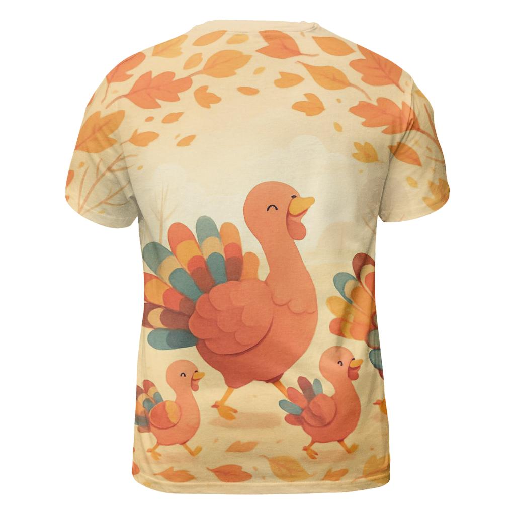 Grateful Turkeys Parade In The Leaves designer pattern shirts