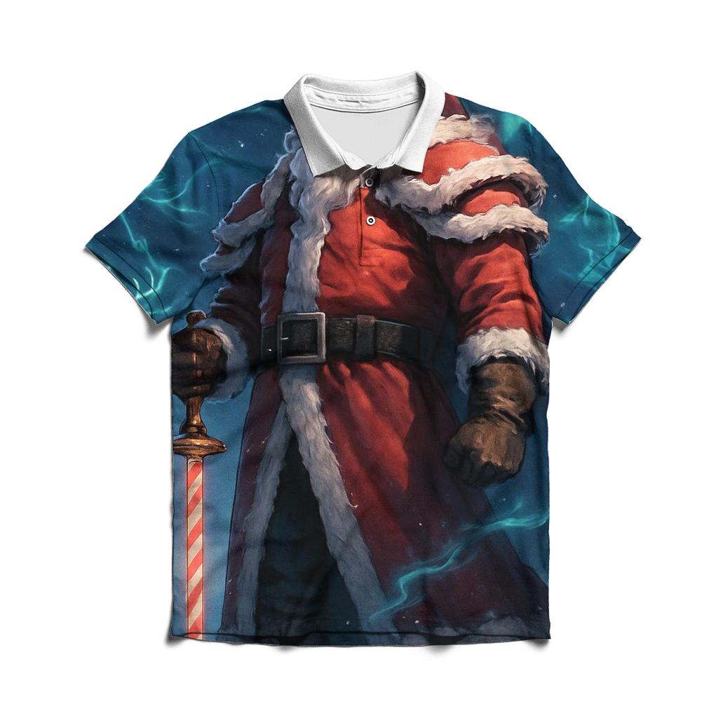 Arctic Samurai Santa Guardian custom polo shirts
