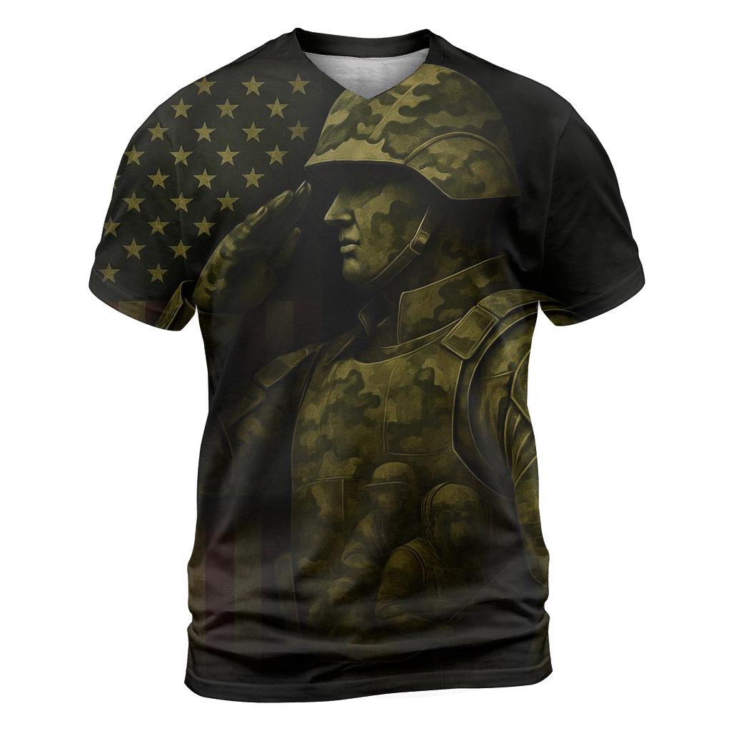 Camouflage Of Courage vibrant all-over design tees