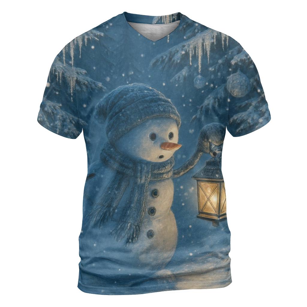 Snowman Lantern Forest Walk personalized full print shirts