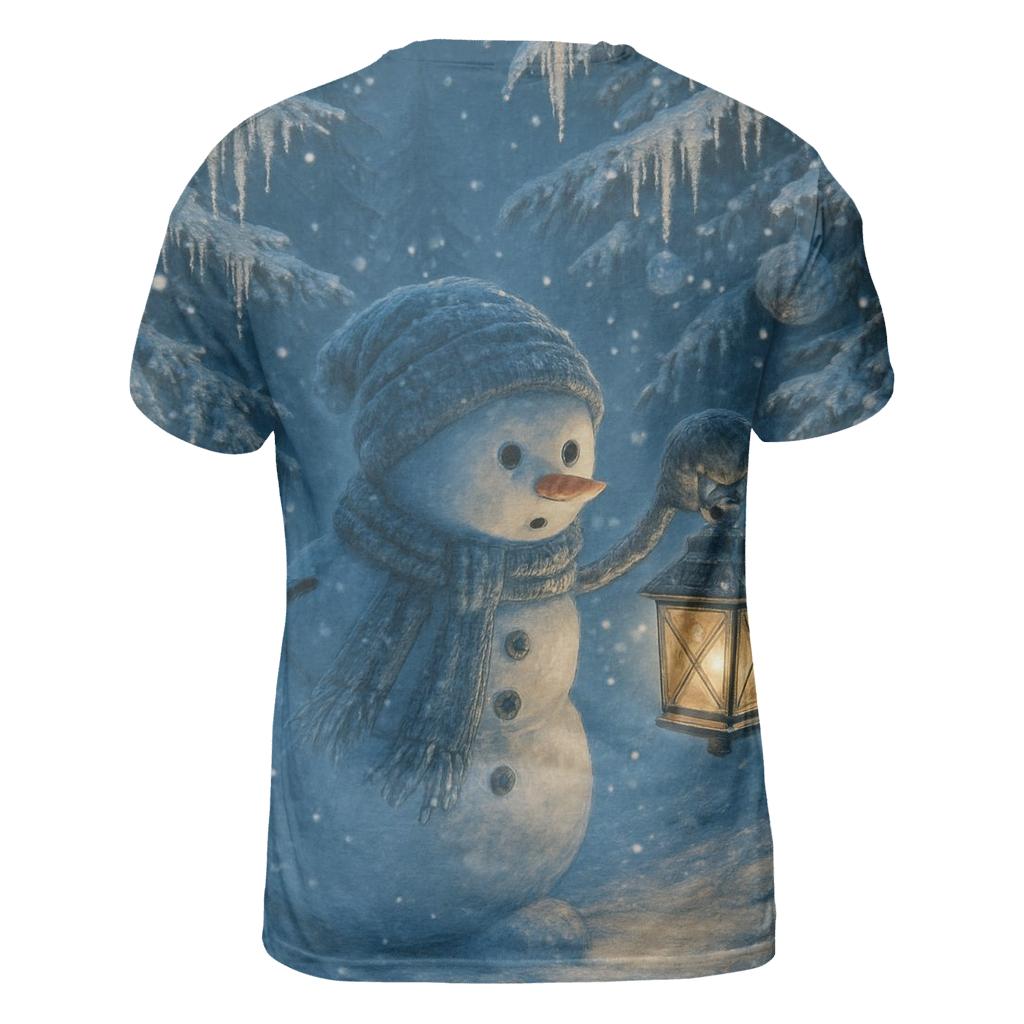 Snowman Lantern Forest Walk personalized full print shirts