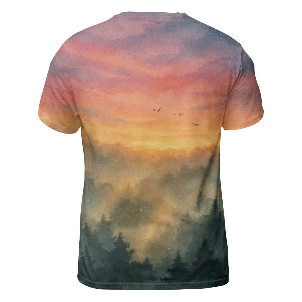 Forest Canopy Ember Sky creative print fashion shirts