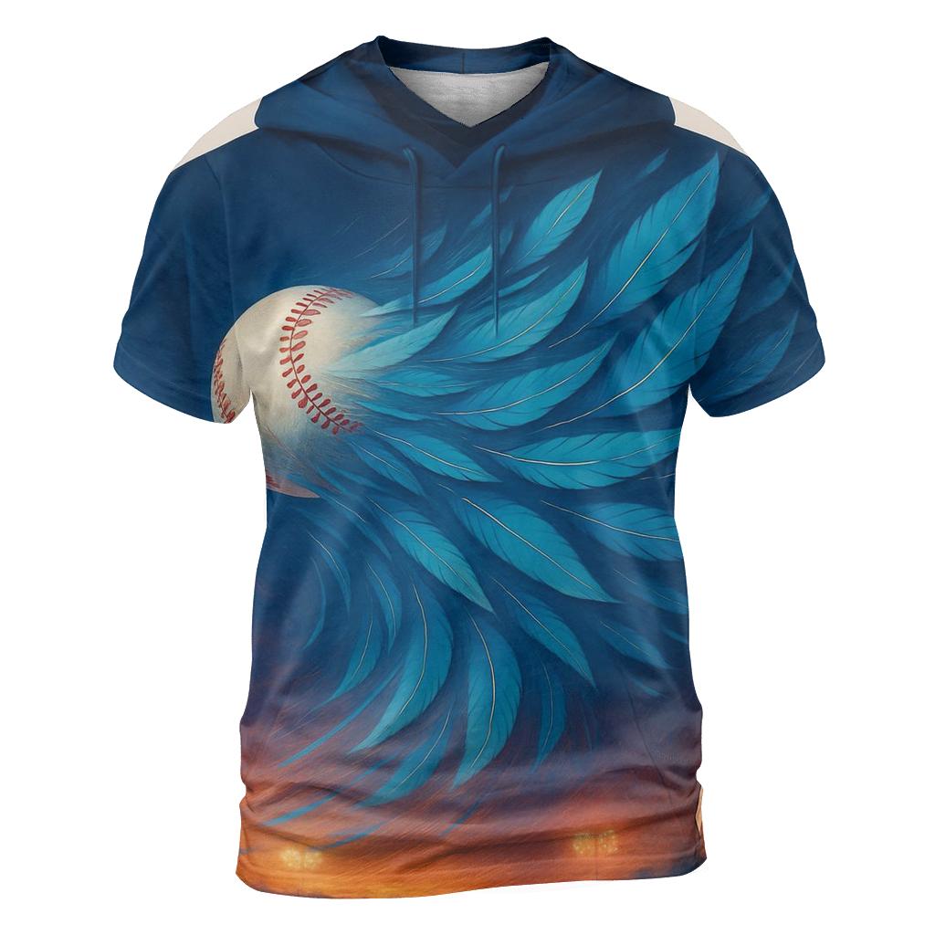 Twilight Feather Fastbreak Blue Jays artistic all-over print tops