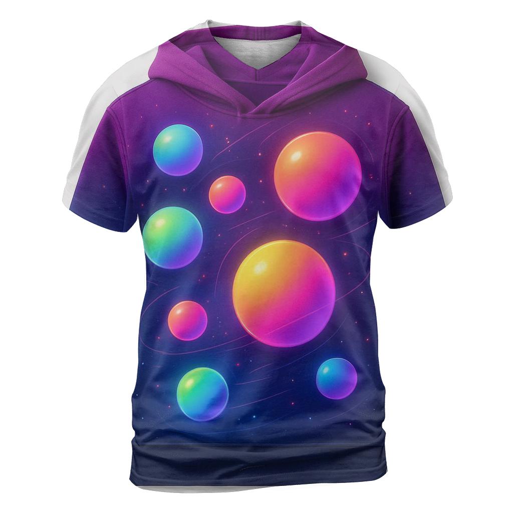 Orbiting Spheres Gradient Playground designer pattern shirts