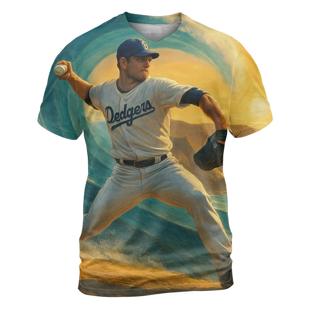 Coastal Windup Waves statement graphic shirts