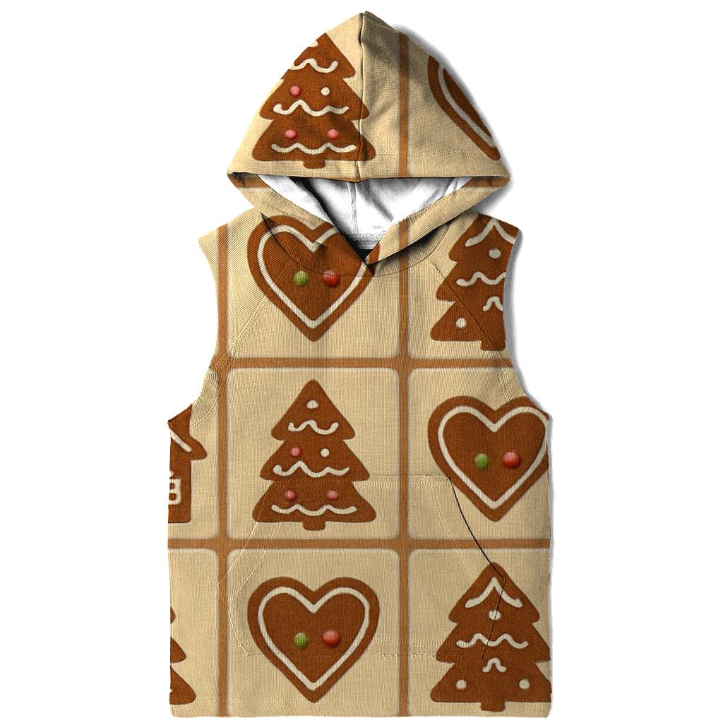 Gingerbread Village Tile Grid printed hoodies