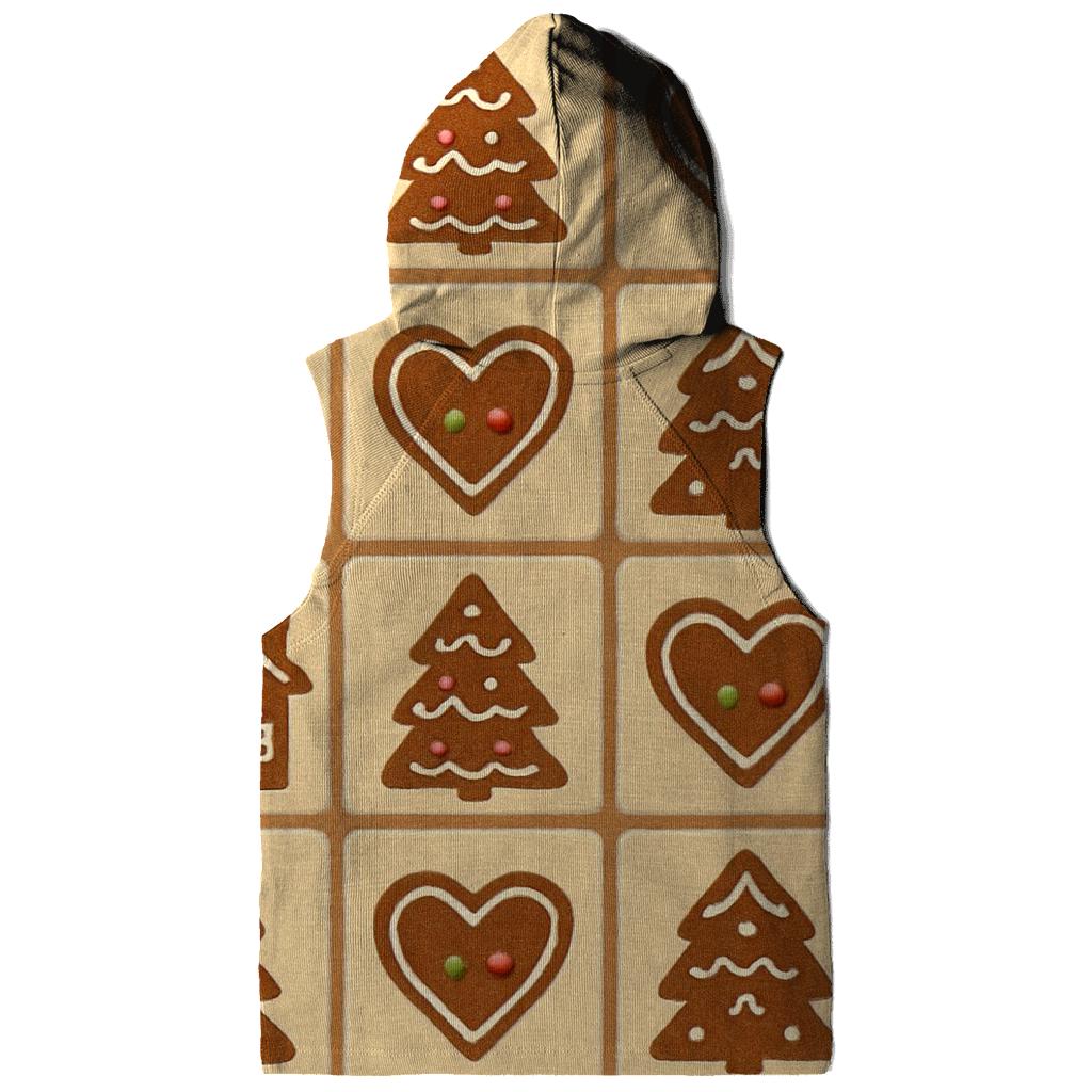 Gingerbread Village Tile Grid printed hoodies