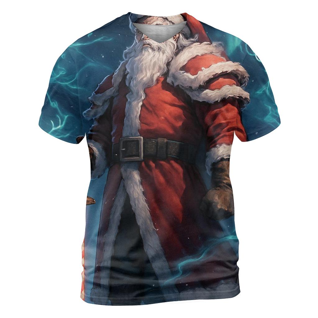 Arctic Samurai Santa Guardian statement graphic shirts