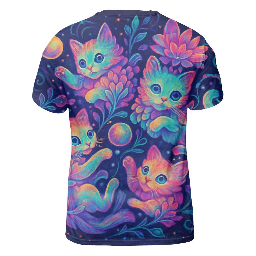 Psychedelic Stargarden Kitten Cluster unique graphic print tees