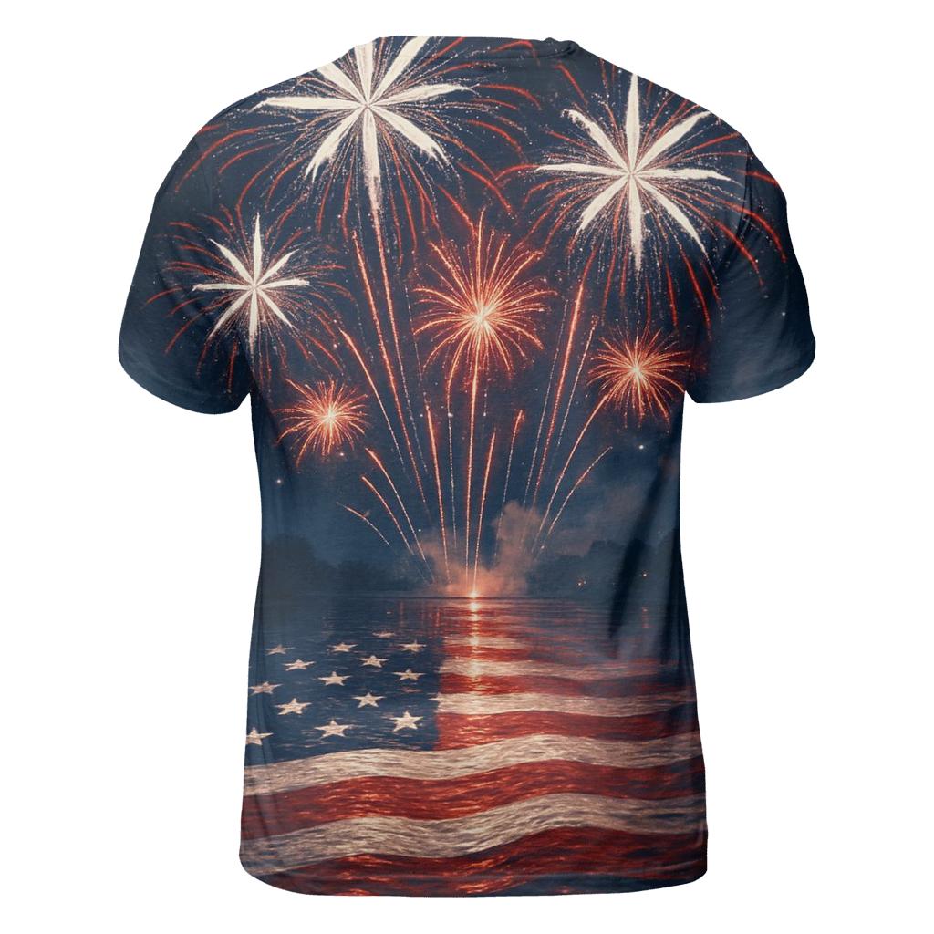 Fireworks River Reflections artistic all-over print tops