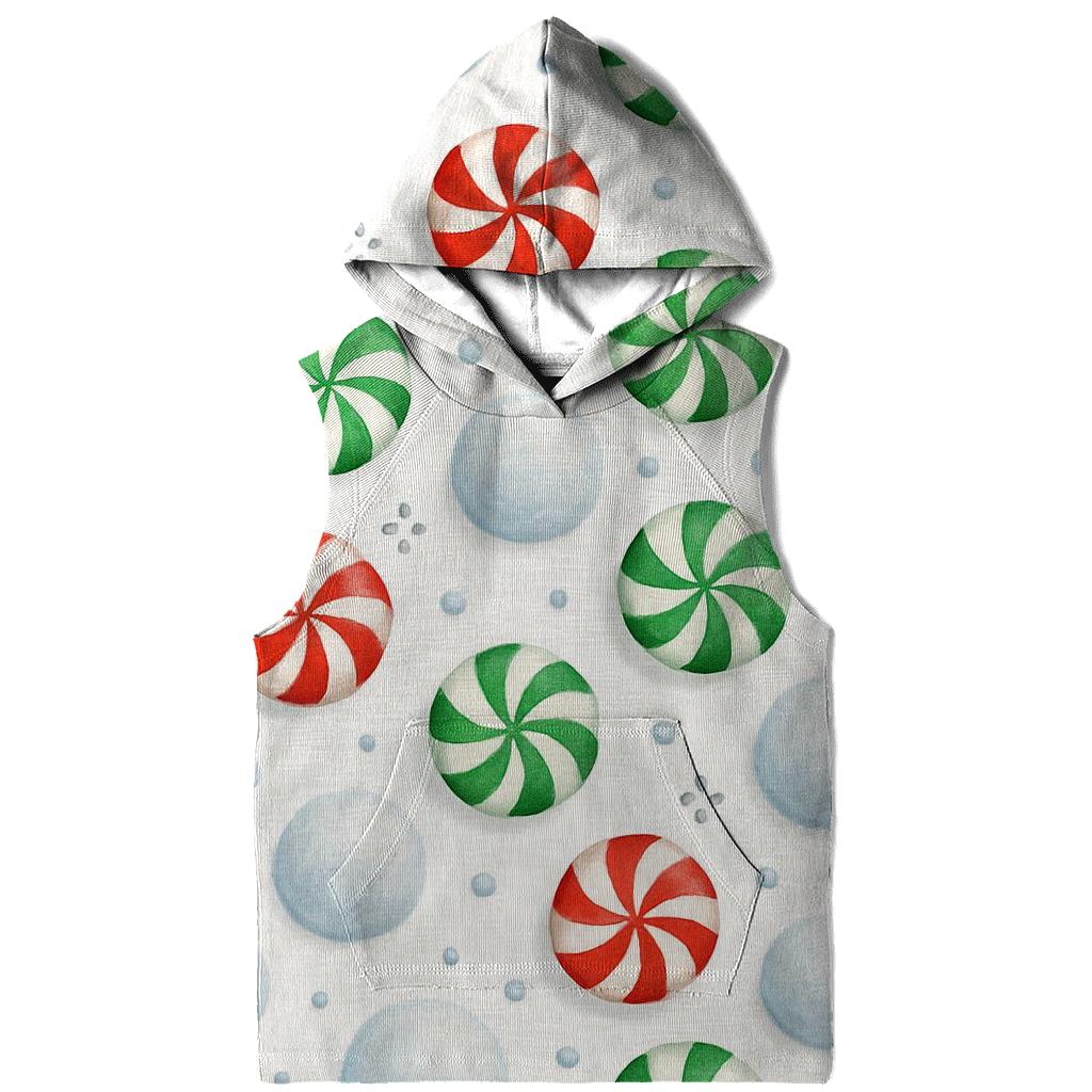 Peppermint Snowfield Polka embroidered hoodies
