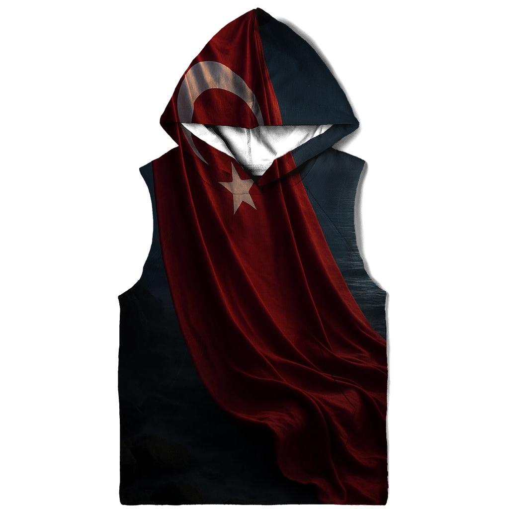 Turkish Flag Moonlit Cliff Reflection pullover hoodies