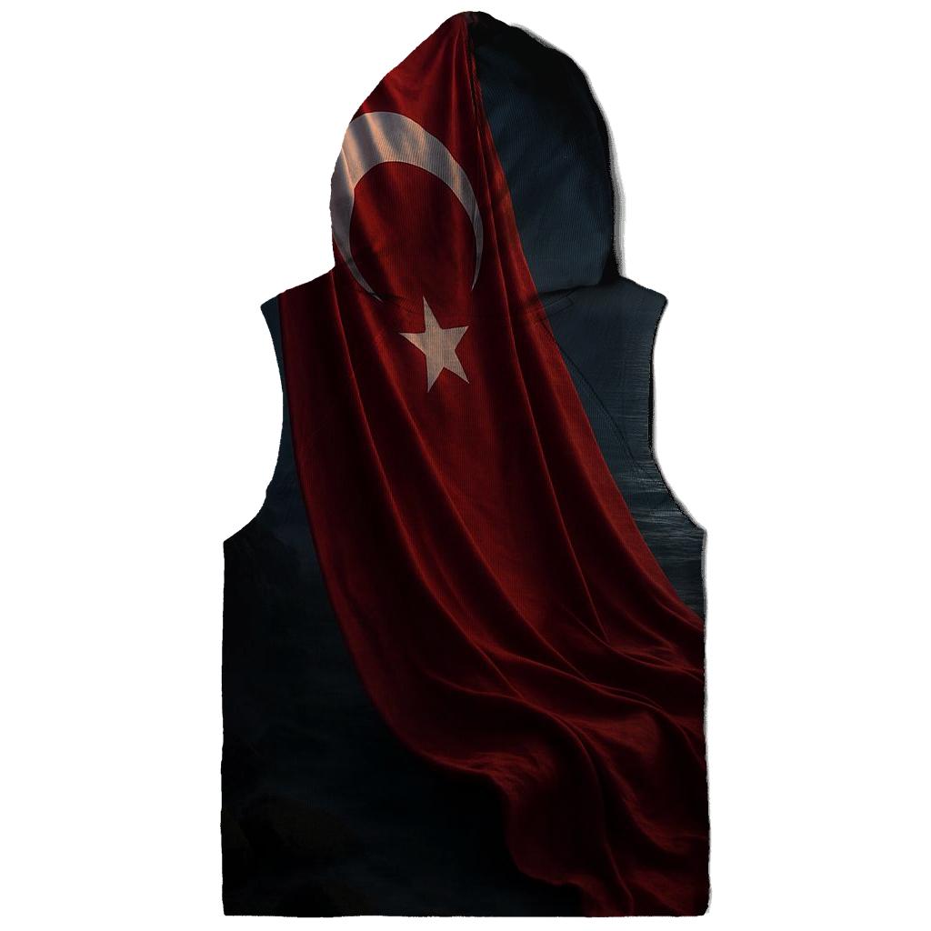 Turkish Flag Moonlit Cliff Reflection pullover hoodies
