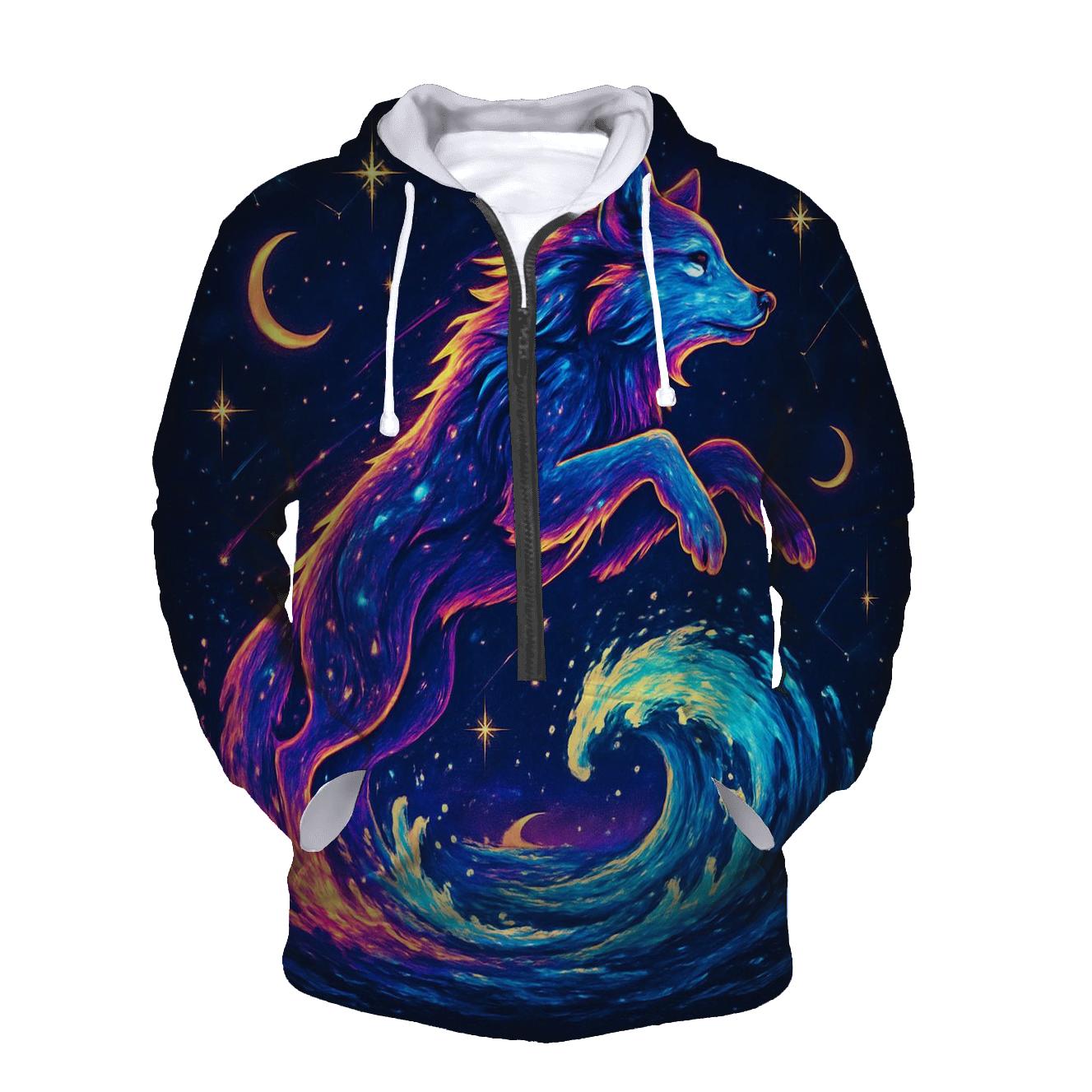 Celestial Tidal Wolf hoodie styles