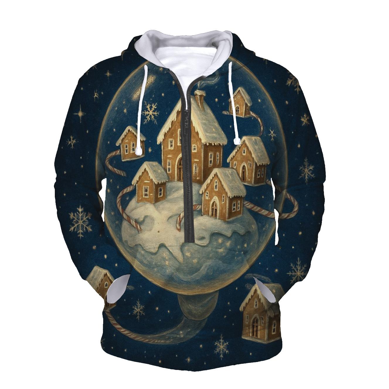 Gingerbread Galaxy Snowglobe printed hoodies