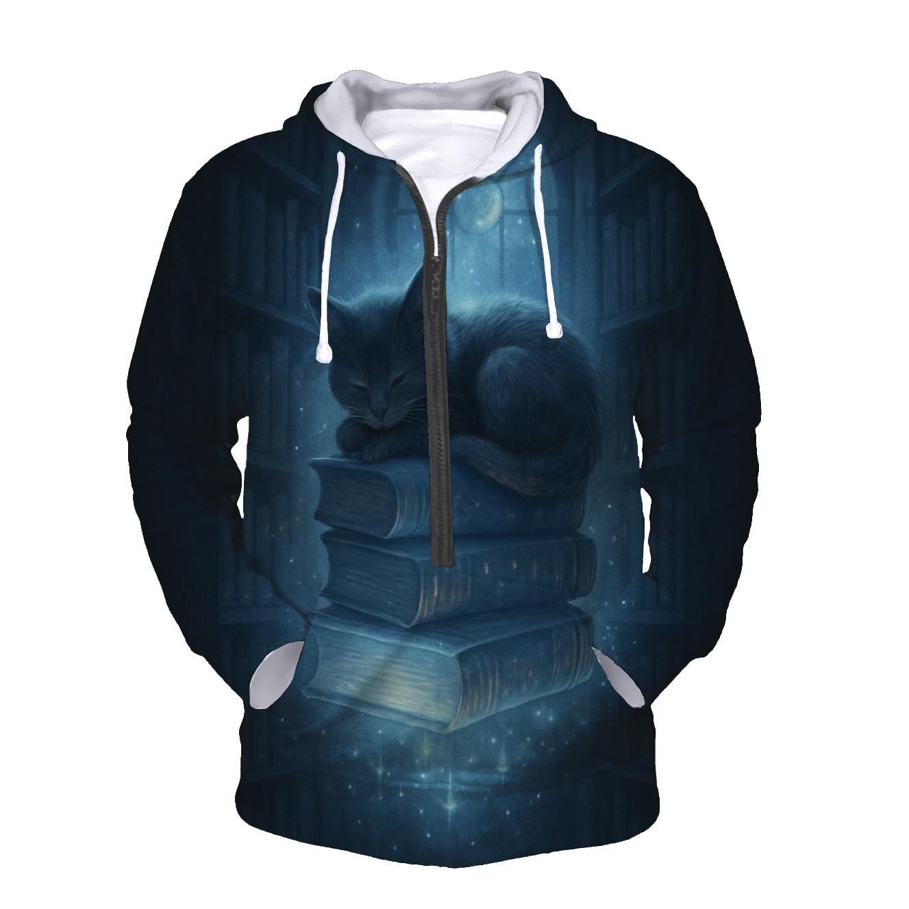 Moonlit Library Cat Nook hoodie styles