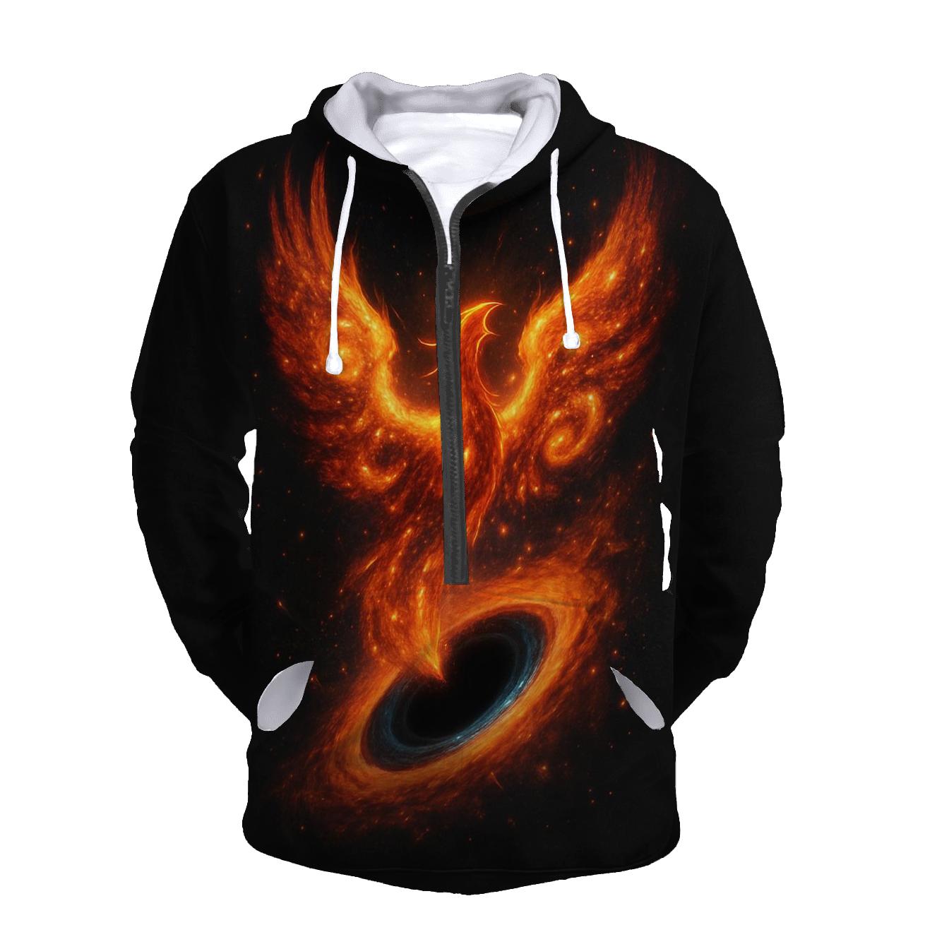Phoenix Galaxy Reborn From A Black Hole hoodie designs