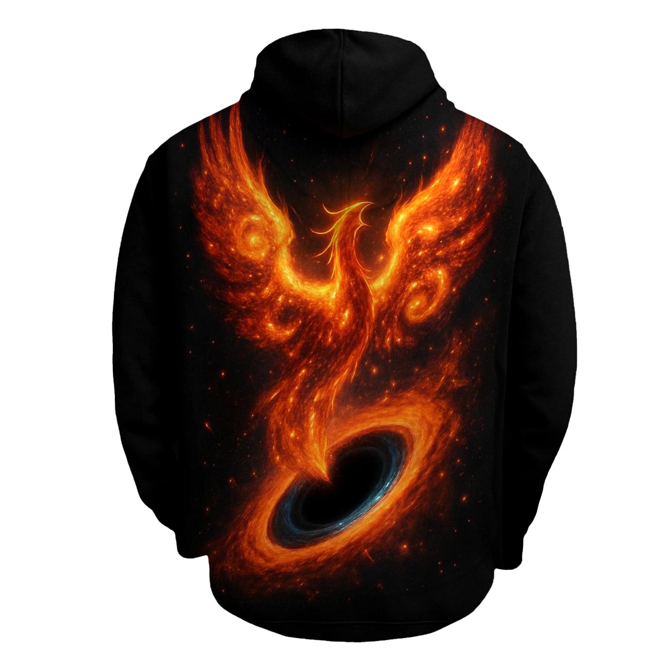 Phoenix Galaxy Reborn From A Black Hole hoodie designs