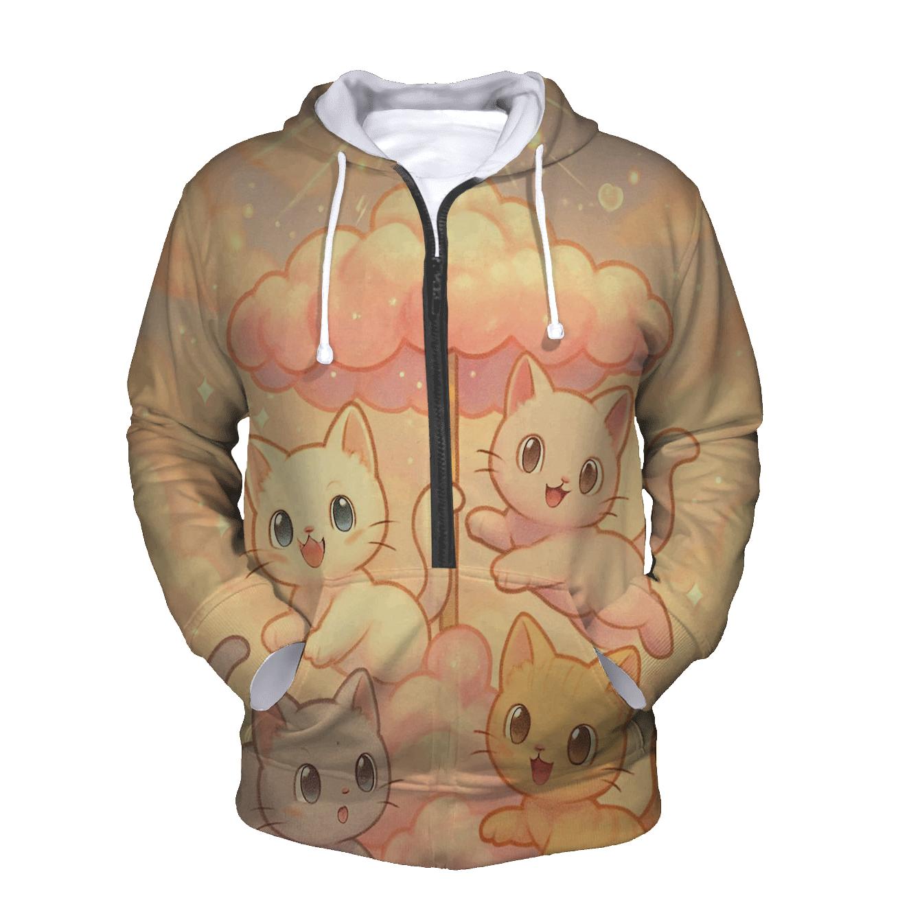 Cotton Candy Cloud Carousel Cats hoodie styles