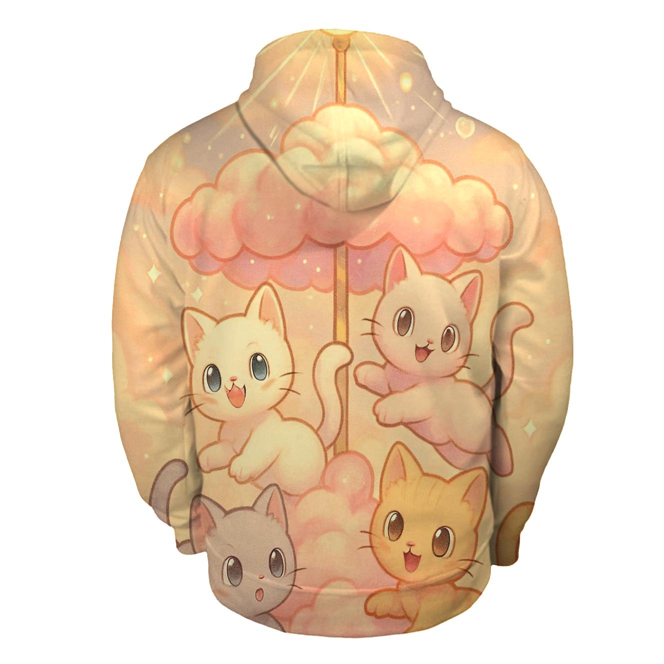 Cotton Candy Cloud Carousel Cats hoodie styles