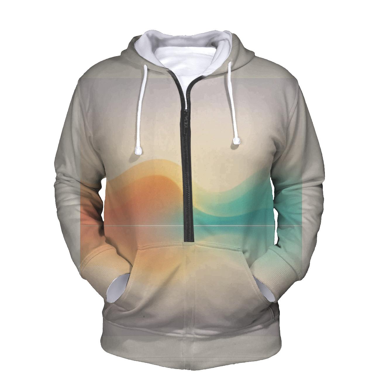 Prismatic Wave Gradient Horizon embroidered hoodies