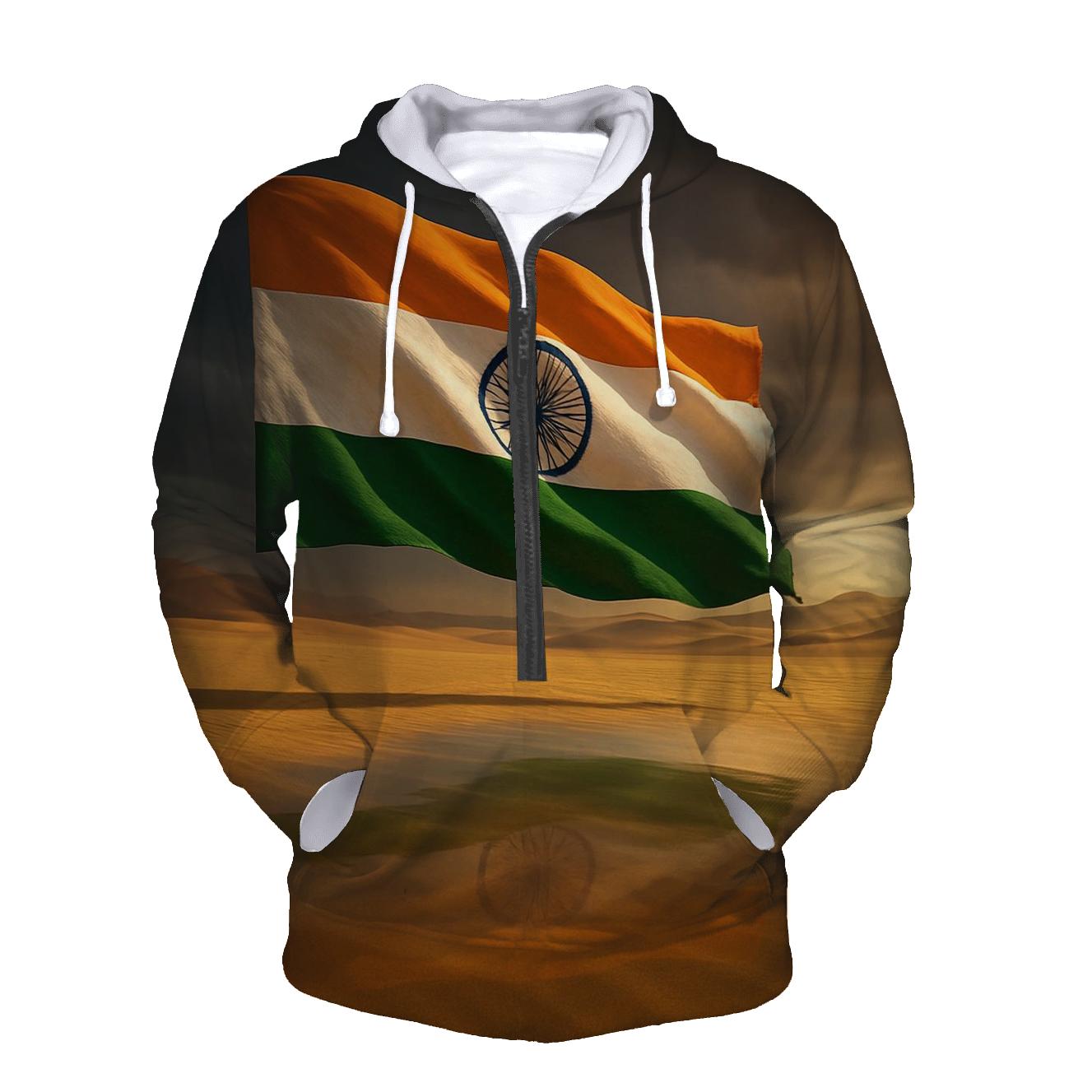 Indian Flag Desert Mirage Reflection hoodies fashion