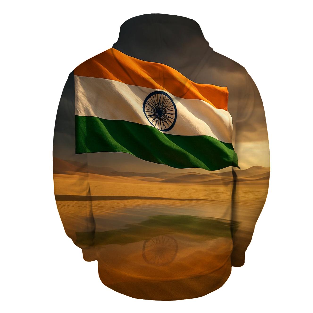 Indian Flag Desert Mirage Reflection hoodies fashion