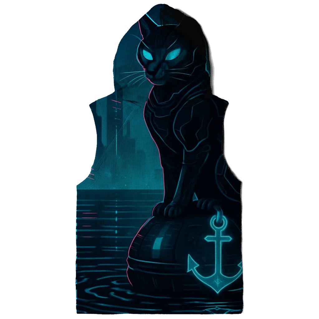 Cyber Harbor Sentinel Cat lightweight hoodies
