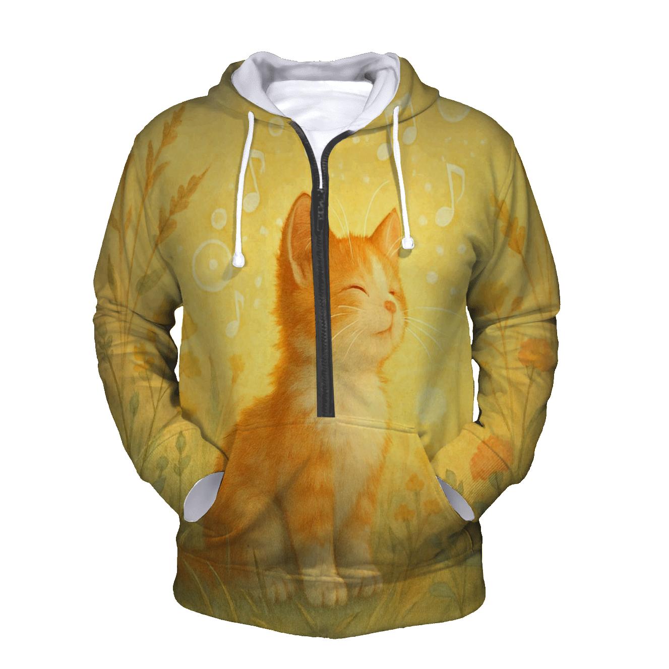 Sunrise Meadow Melody Cat printed hoodies