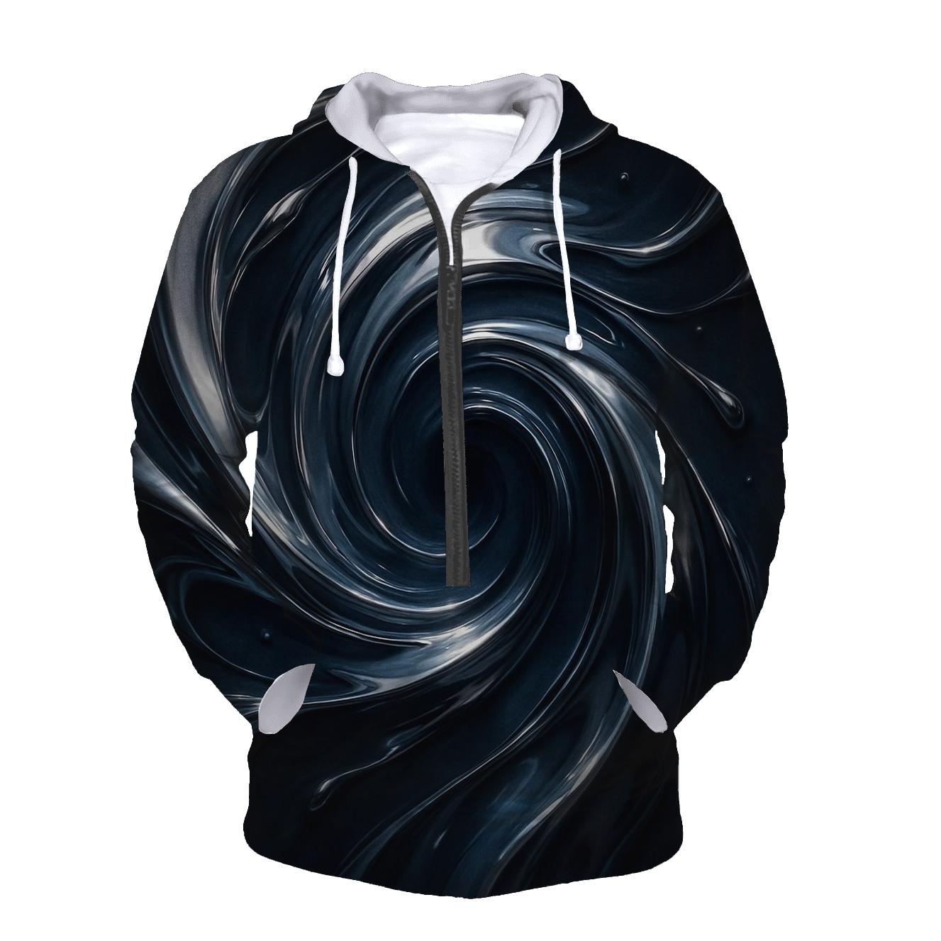 Liquid Chrome Gradient Vortex custom hoodies