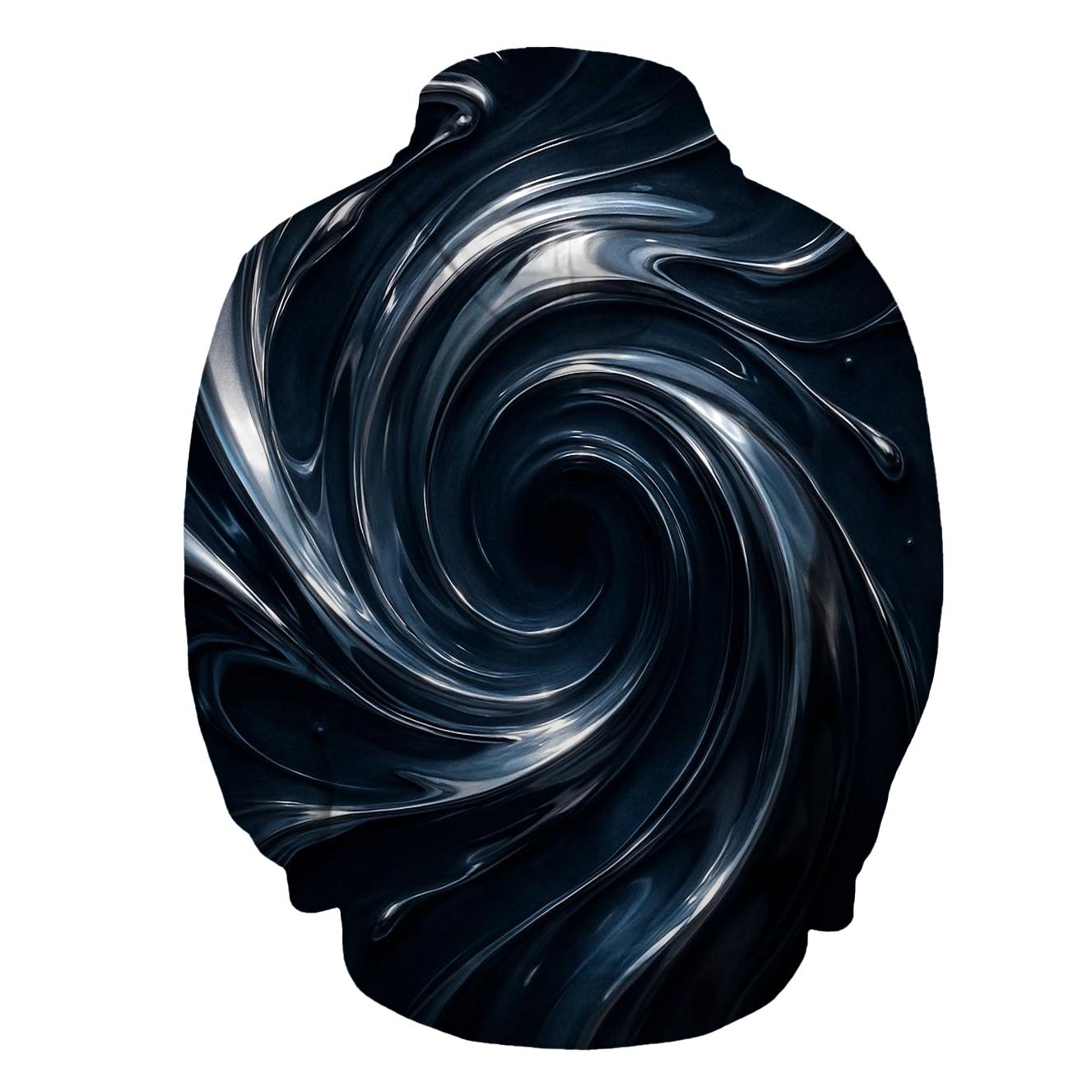 Liquid Chrome Gradient Vortex custom hoodies