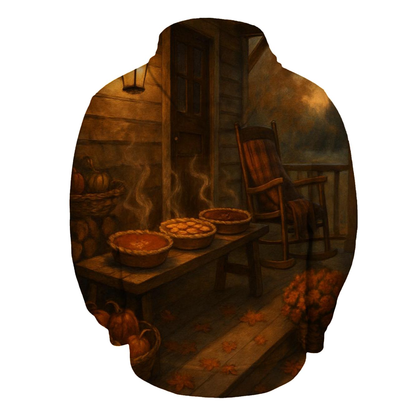 Autumn Porch Pie Gathering graphic hoodies