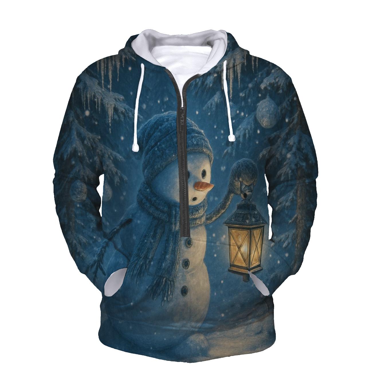 Snowman Lantern Forest Walk hoodie designs
