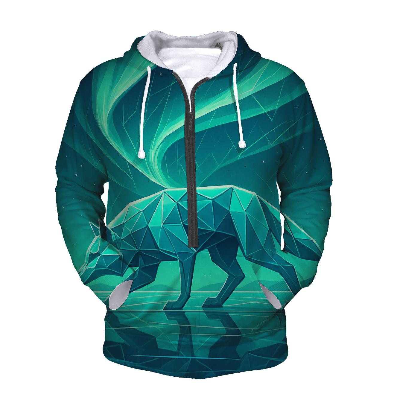 Geometric Aurora Tracker premium hoodies