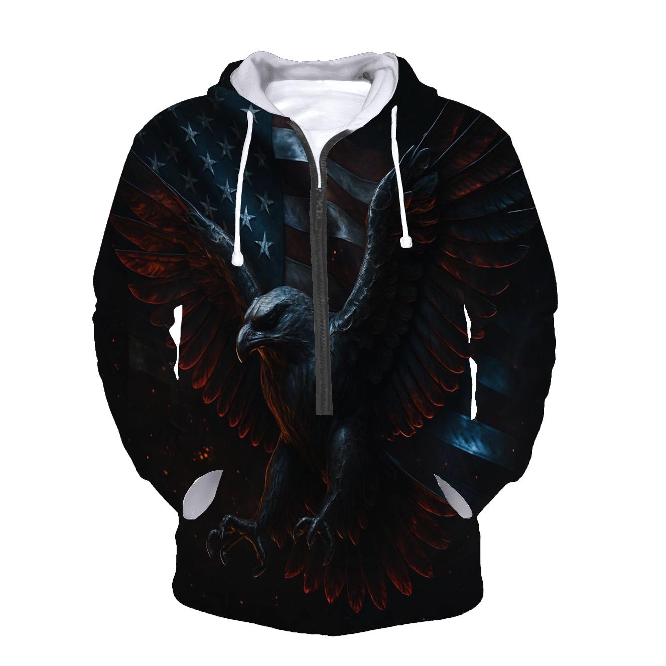 Iron Eagle Ember Flag heavyweight hoodies